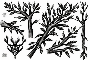 thorn branch around hand tattoo idea