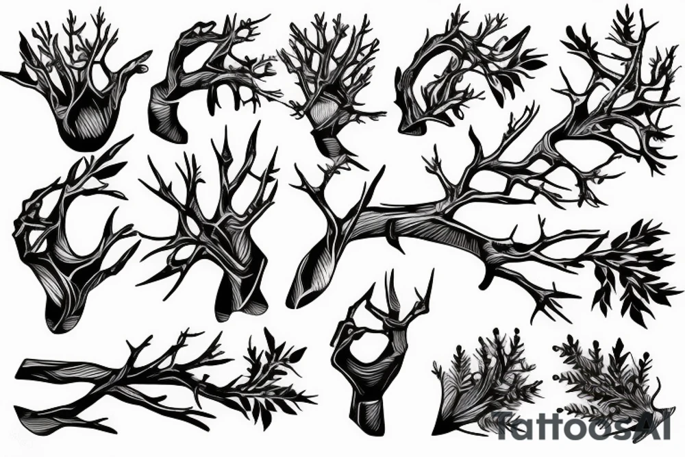 thorn branch around hand tattoo idea