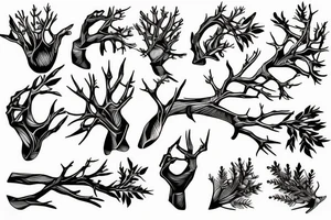 thorn branch around hand tattoo idea