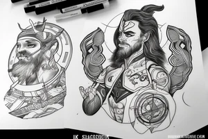 Loki - Scandinavian god as astronauts tattoo idea
