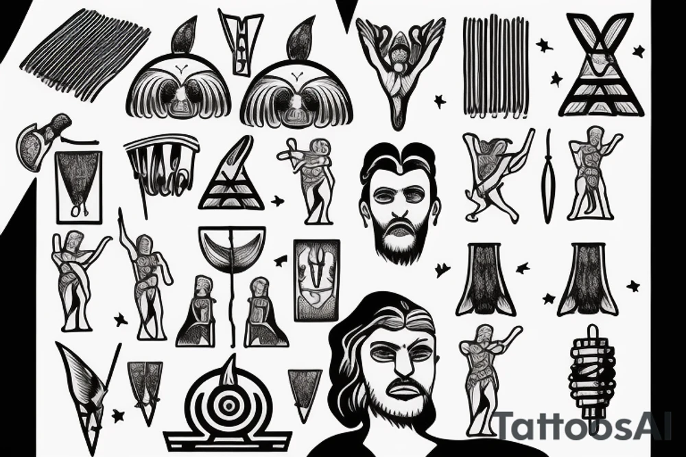 greek god holding a match tattoo idea