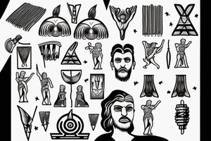 greek god holding a match tattoo idea