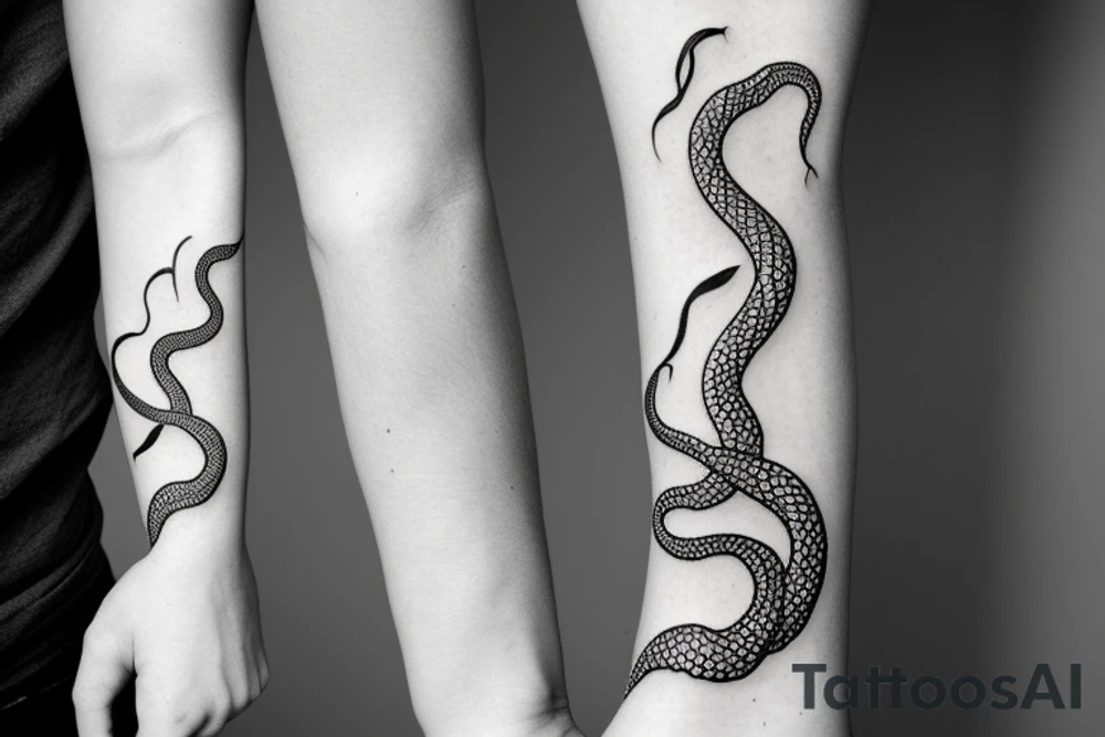 snake eating its tail, bracelet around the wrist, minimalism tattoo idea