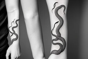 snake eating its tail, bracelet around the wrist, minimalism tattoo idea