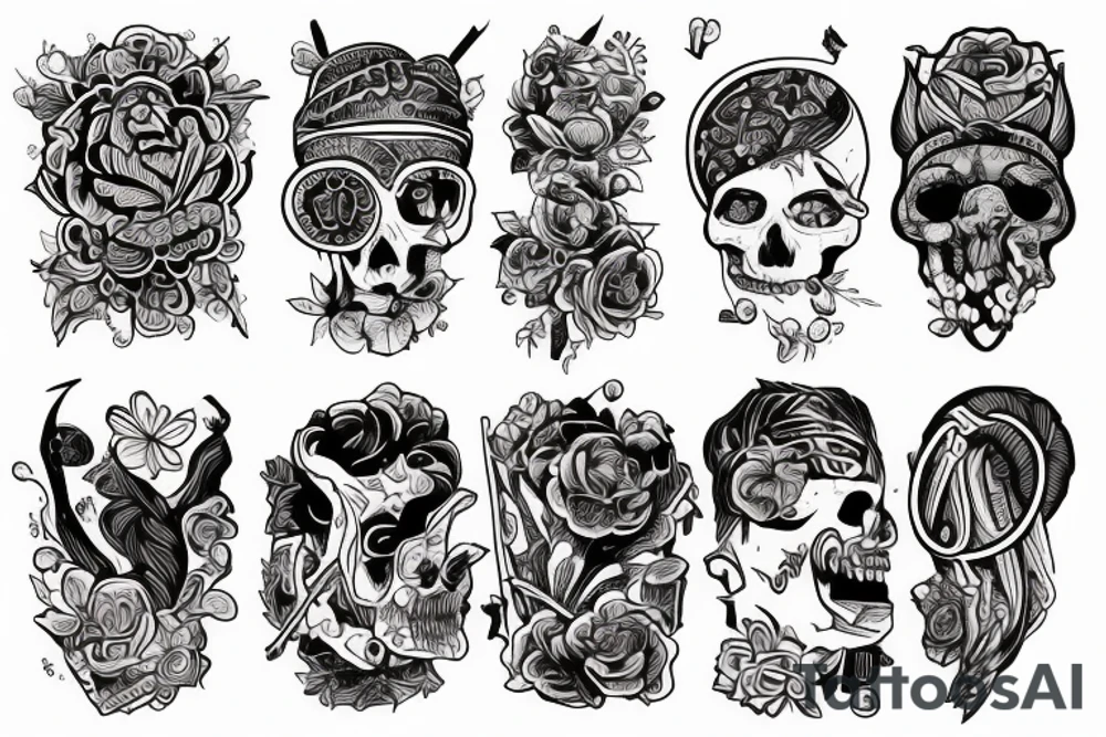 Черный кот и три карты tattoo idea