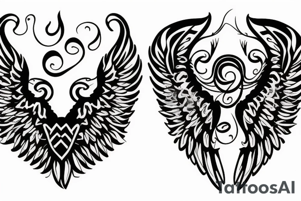 two wings on the chest tattoo idea