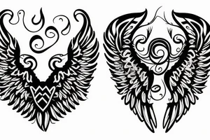 two wings on the chest tattoo idea