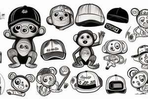 cheburashka in a cap tattoo idea