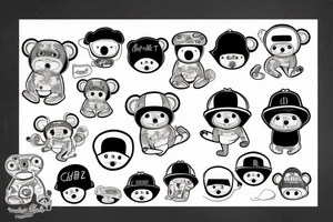 cheburashka in a cap tattoo idea