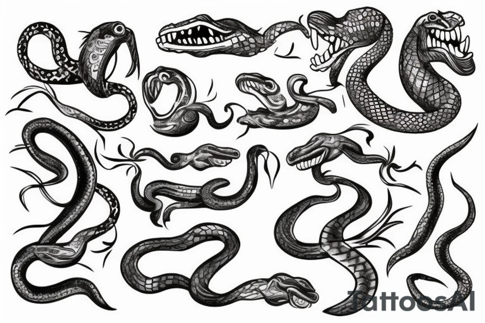Snake with an open mouth tattoo idea