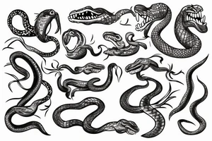 Snake with an open mouth tattoo idea