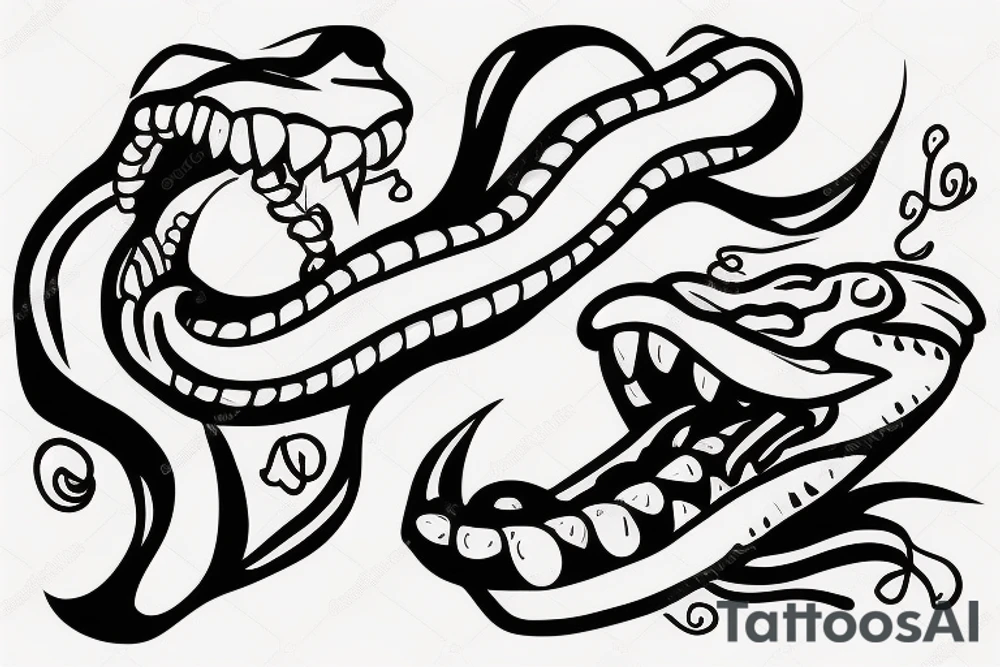 Snake with an open mouth tattoo idea