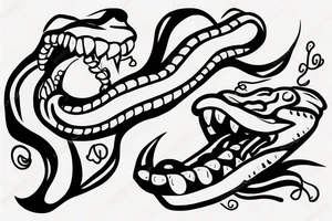 Snake with an open mouth tattoo idea