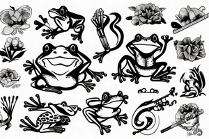 frog smoking a cigarette tattoo idea