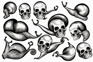 Snail with a skull on its shell tattoo idea