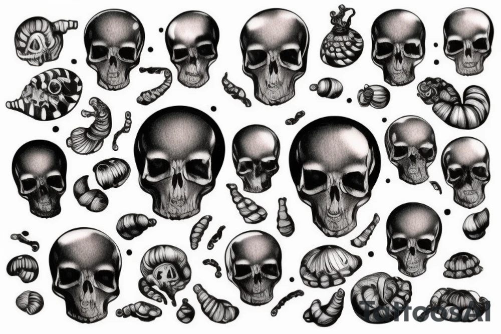 Snail with a skull on its shell tattoo idea