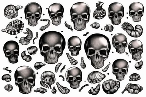 Snail with a skull on its shell tattoo idea