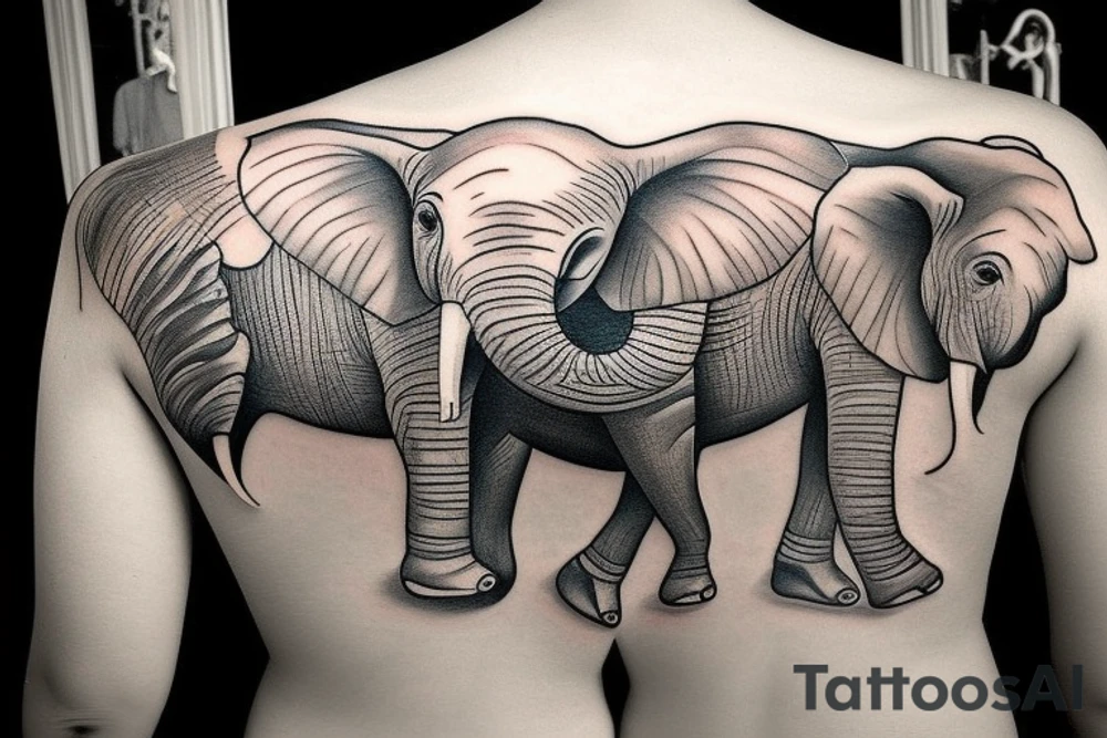 I want a Dali elephant tattoo for the right part of my back tattoo idea