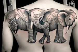 I want a Dali elephant tattoo for the right part of my back tattoo idea