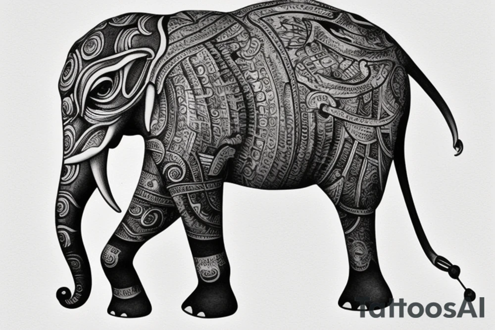 I want a Dali elephant tattoo for the right part of my back tattoo idea