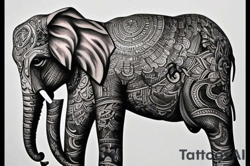 I want an elephant tattoo for the right part of my back tattoo idea