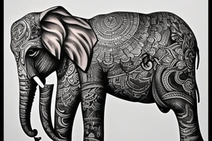 I want an elephant tattoo for the right part of my back tattoo idea