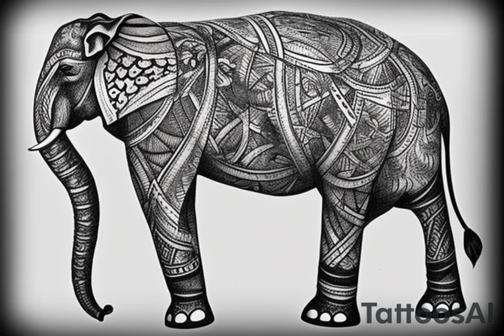 I want an elephant tattoo for the right part of my back tattoo idea