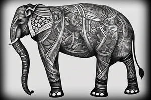 I want an elephant tattoo for the right part of my back tattoo idea