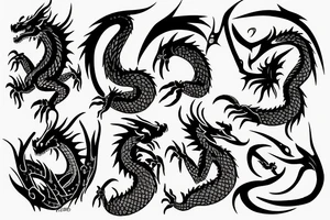 dragon, binary numbers tattoo idea