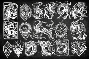 dragon, binary numbers tattoo idea