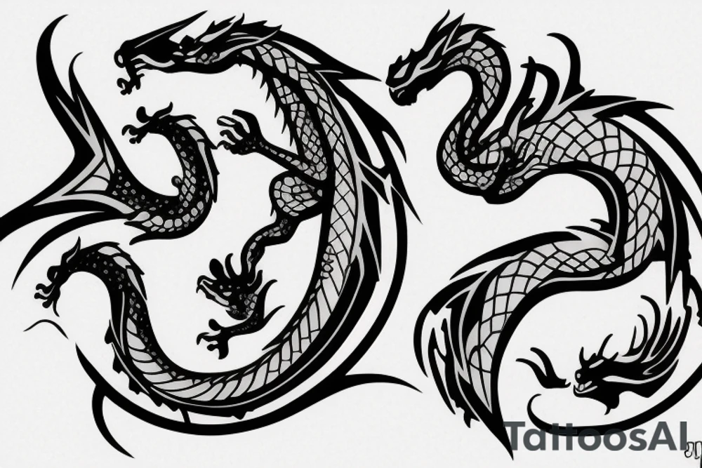 dragon, binary numbers tattoo idea