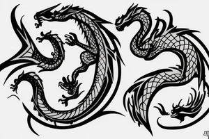 dragon, binary numbers tattoo idea