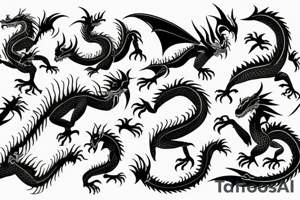 dragon, no wings tattoo idea