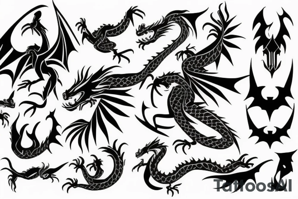 dragon, no wings tattoo idea