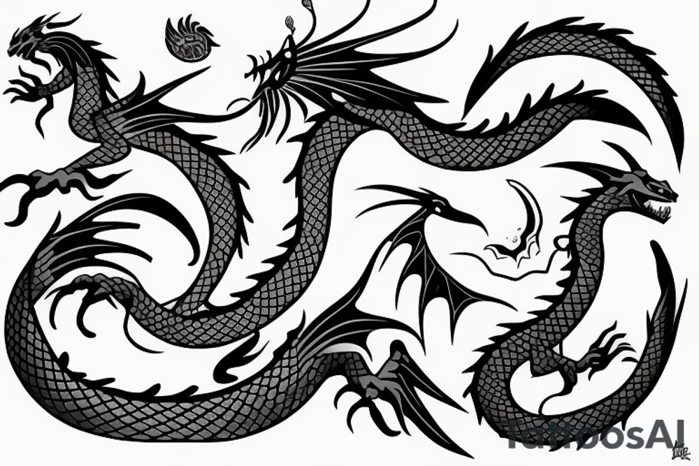 dragon, no wings tattoo idea