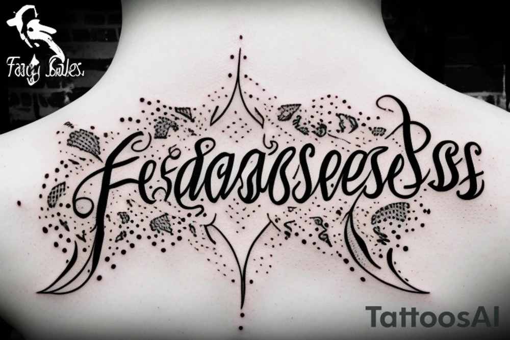 the word "fearless" in an old German font tattoo idea