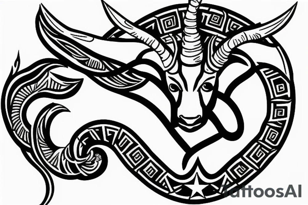 capricorn sign in form of shield, loork like number 3 tattoo idea