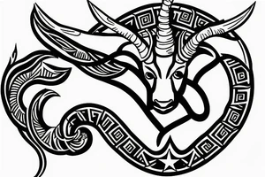 capricorn sign in form of shield, loork like number 3 tattoo idea