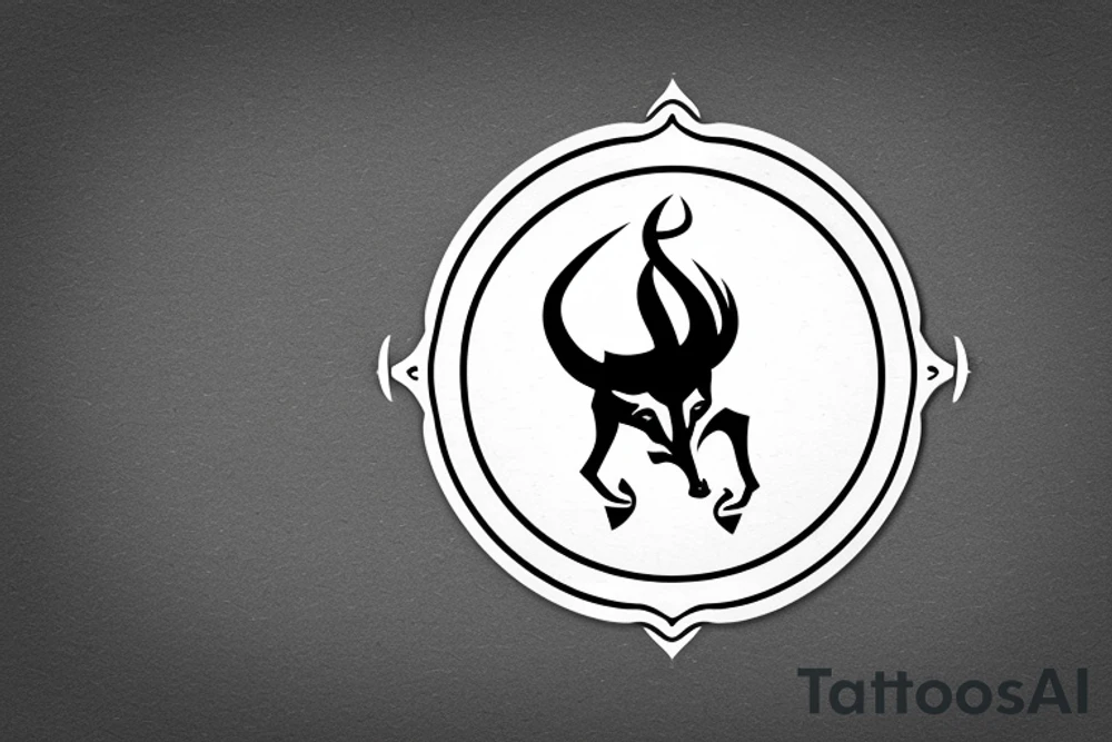 capricorn sign in form of shield, loork like number 3 tattoo idea