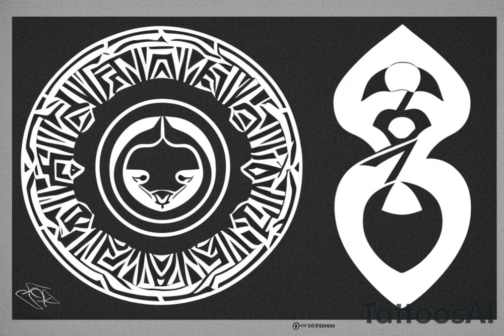 capricorn sign in form of shield, loork like number 3 tattoo idea