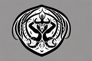 capricorn sign in form of shield, loork like number 3 tattoo idea