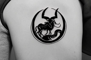 capricorn sign in form of shield, loork like number 3 tattoo idea