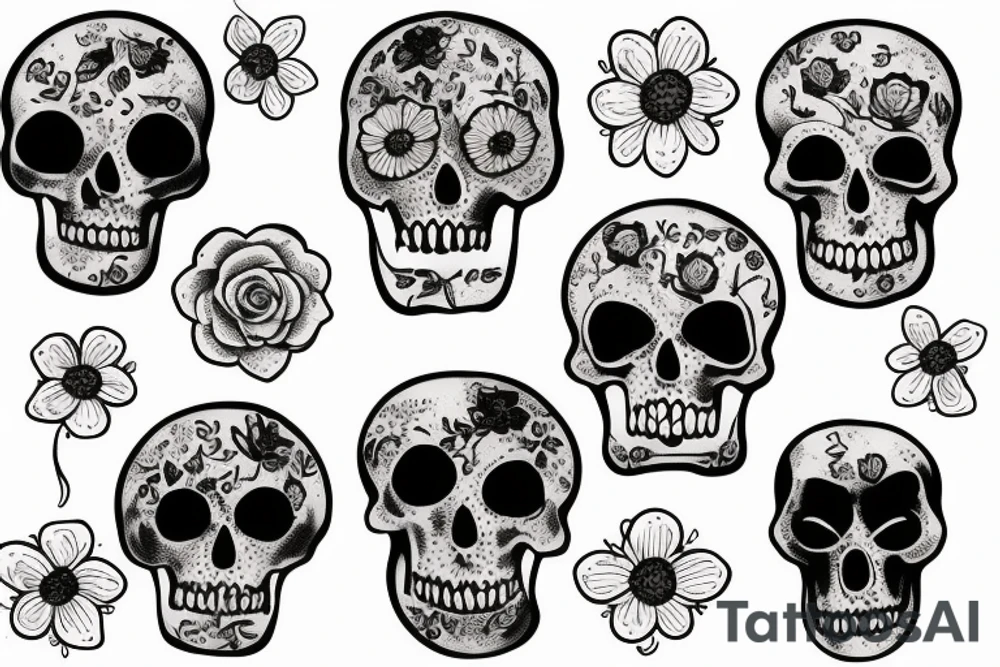 Memento mori memento vivere with flowers tattoo idea