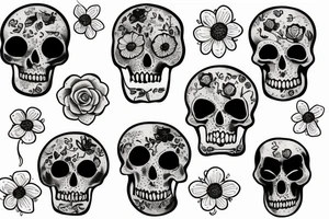 Memento mori memento vivere with flowers tattoo idea