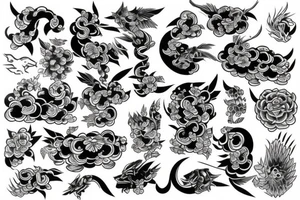 japanese style tattoo on the pectoral tattoo idea