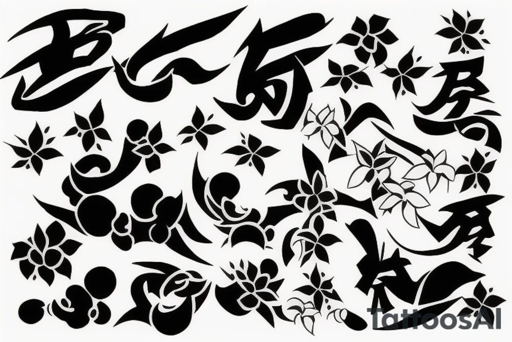 minimalistic japanese style tattoo on the pectoral tattoo idea