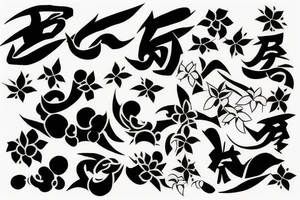 minimalistic japanese style tattoo on the pectoral tattoo idea