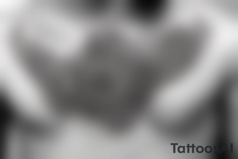 minimalistic japanese style tattoo on the pectoral tattoo idea