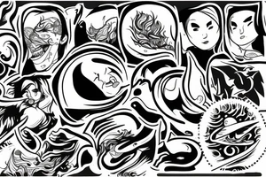 san being thrown at a wave tattoo idea