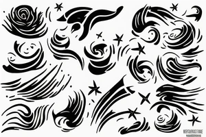 san being thrown at a wave tattoo idea